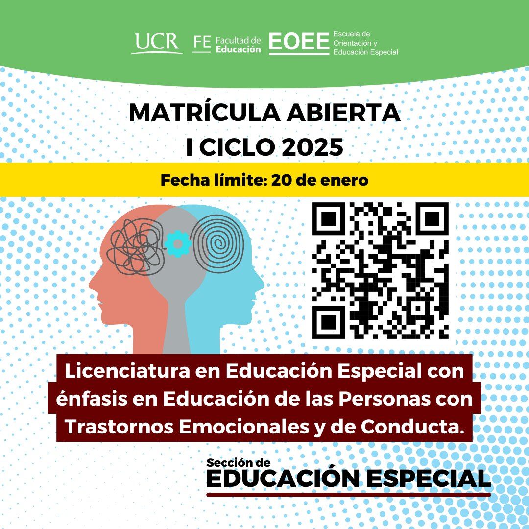 Licenciatura en Educación Especial con énfasis en Educación de las Personas con Trastornos Emocionales y de Conducta