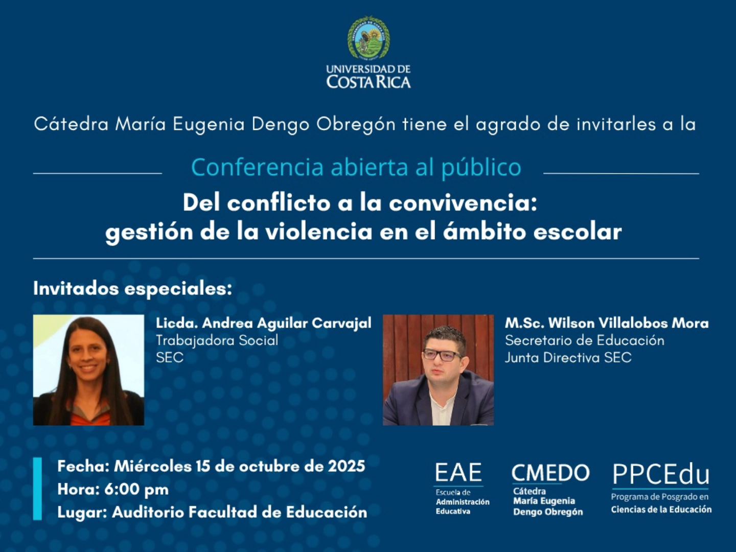 Conferencia “Del conflicto a la convivencia: gestión de la violencia en el ámbito escolar”