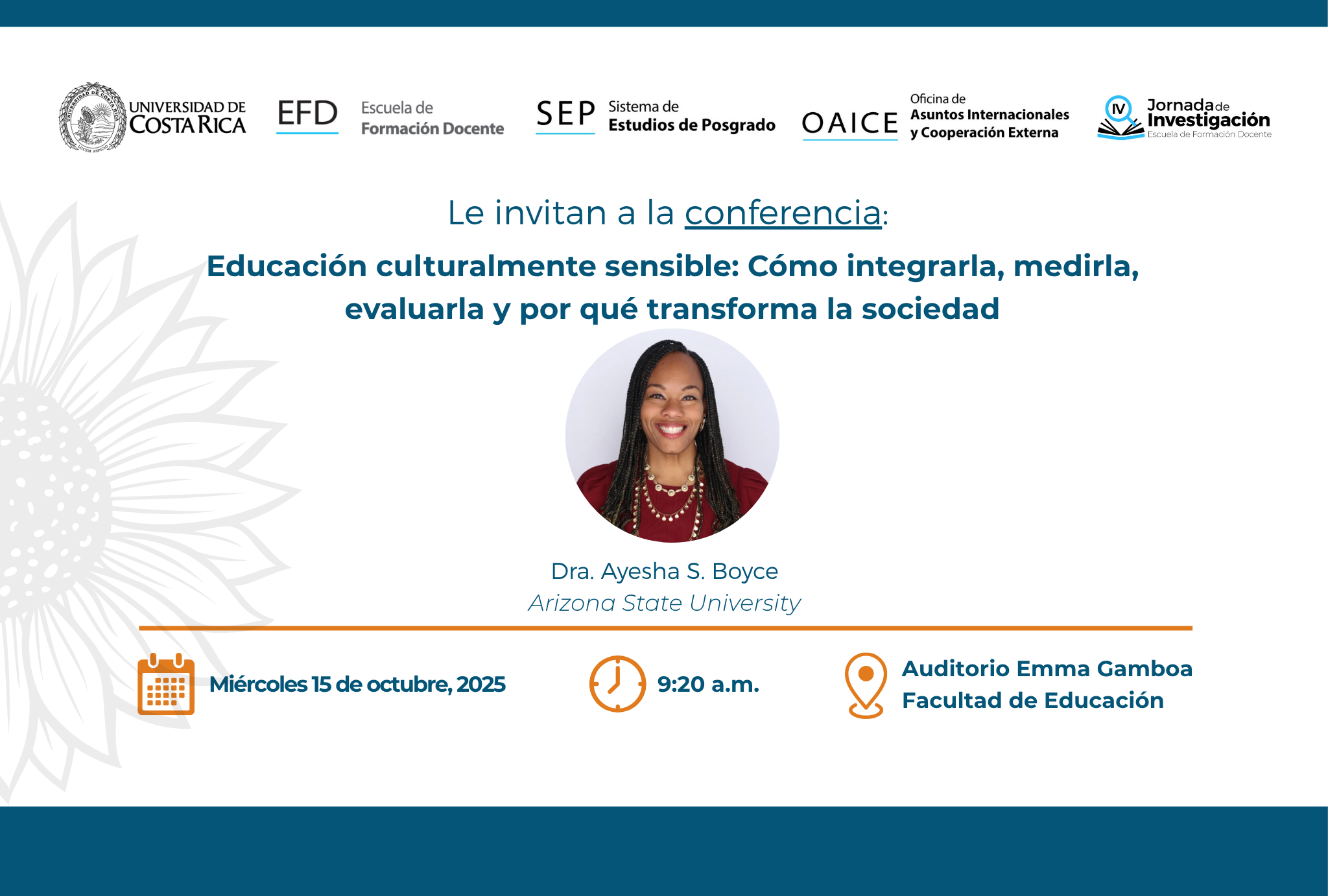 Conferencia: “Educación culturalmente sensible: Cómo integrarla, medirla, evaluarla y por qué transforma la sociedad”