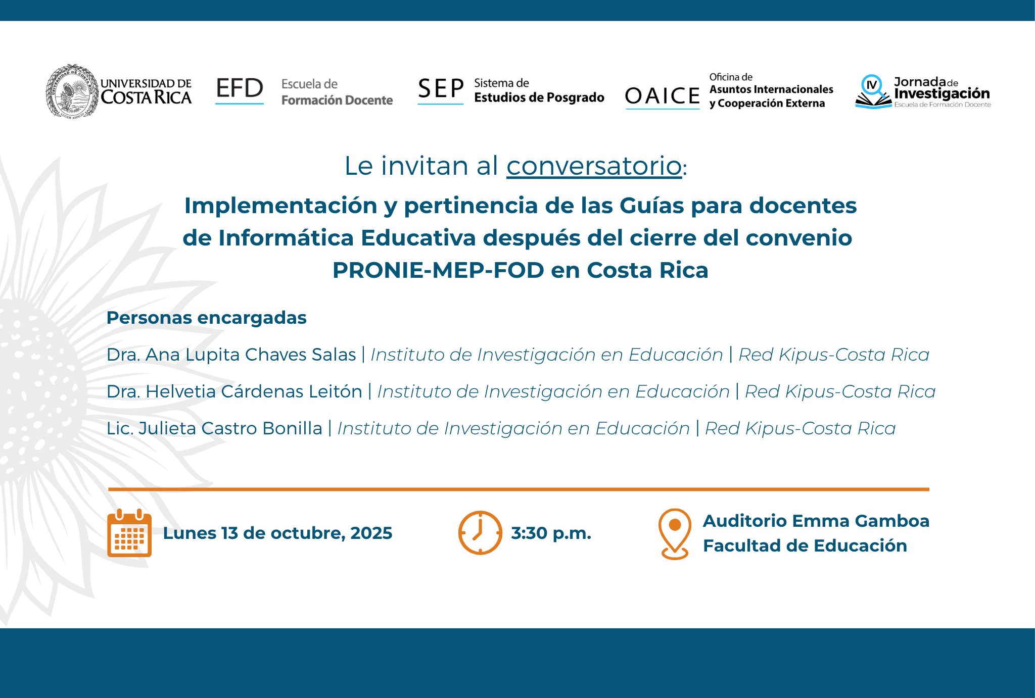 Conversatorio: Implementación y pertinencia de las Guías para docentes de Informática Educativa