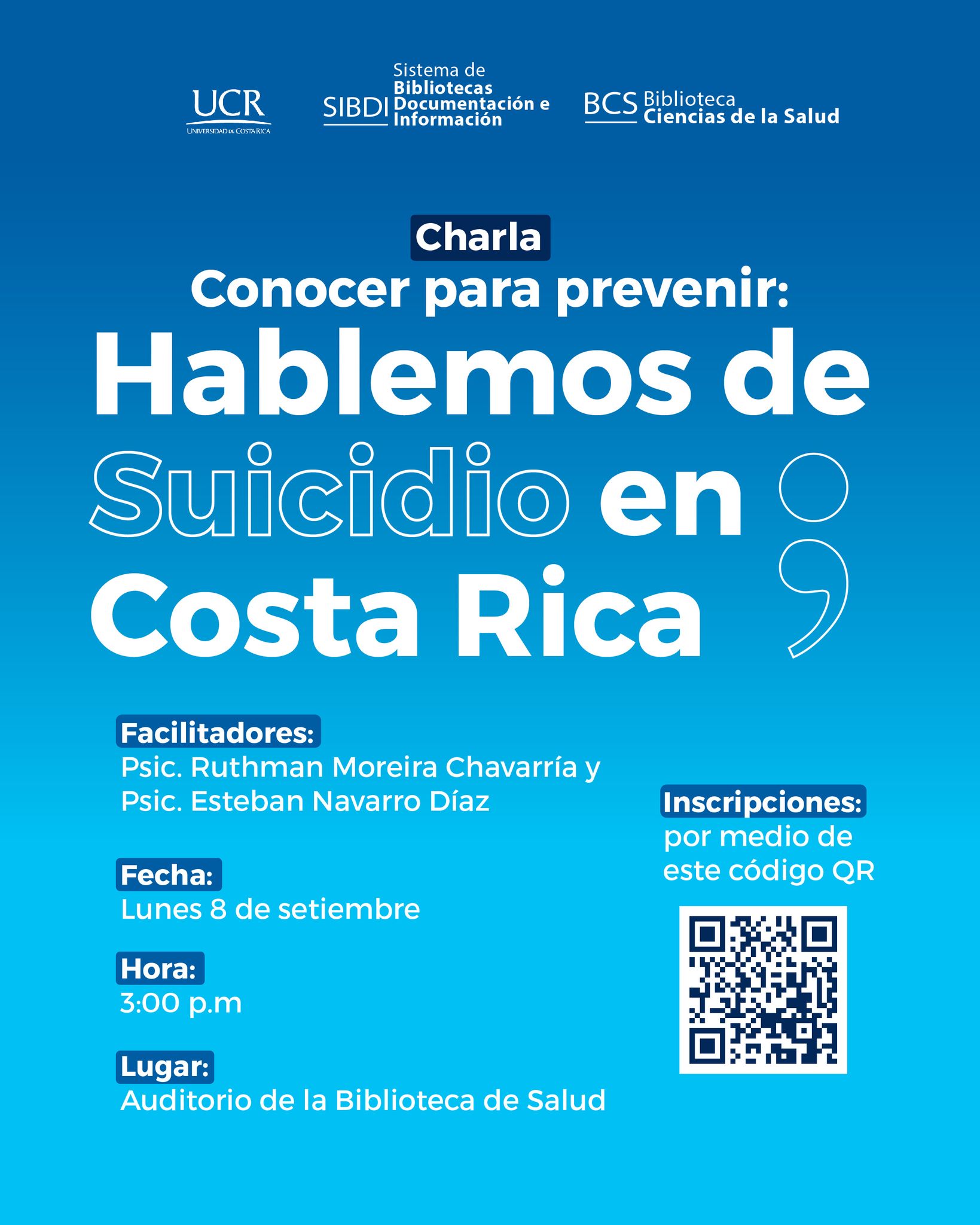 Charla: Hablemos de Suicidio en Costa Rica Charla: Hablemos de Suicidio en Costa Rica