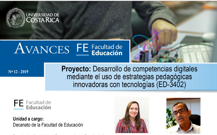 Avances FE de la Facultad de Educación presenta el proyecto: Desarrollo de competencias digitales mediante el uso de estrategias pedagógicas innovadoras con tecnologías