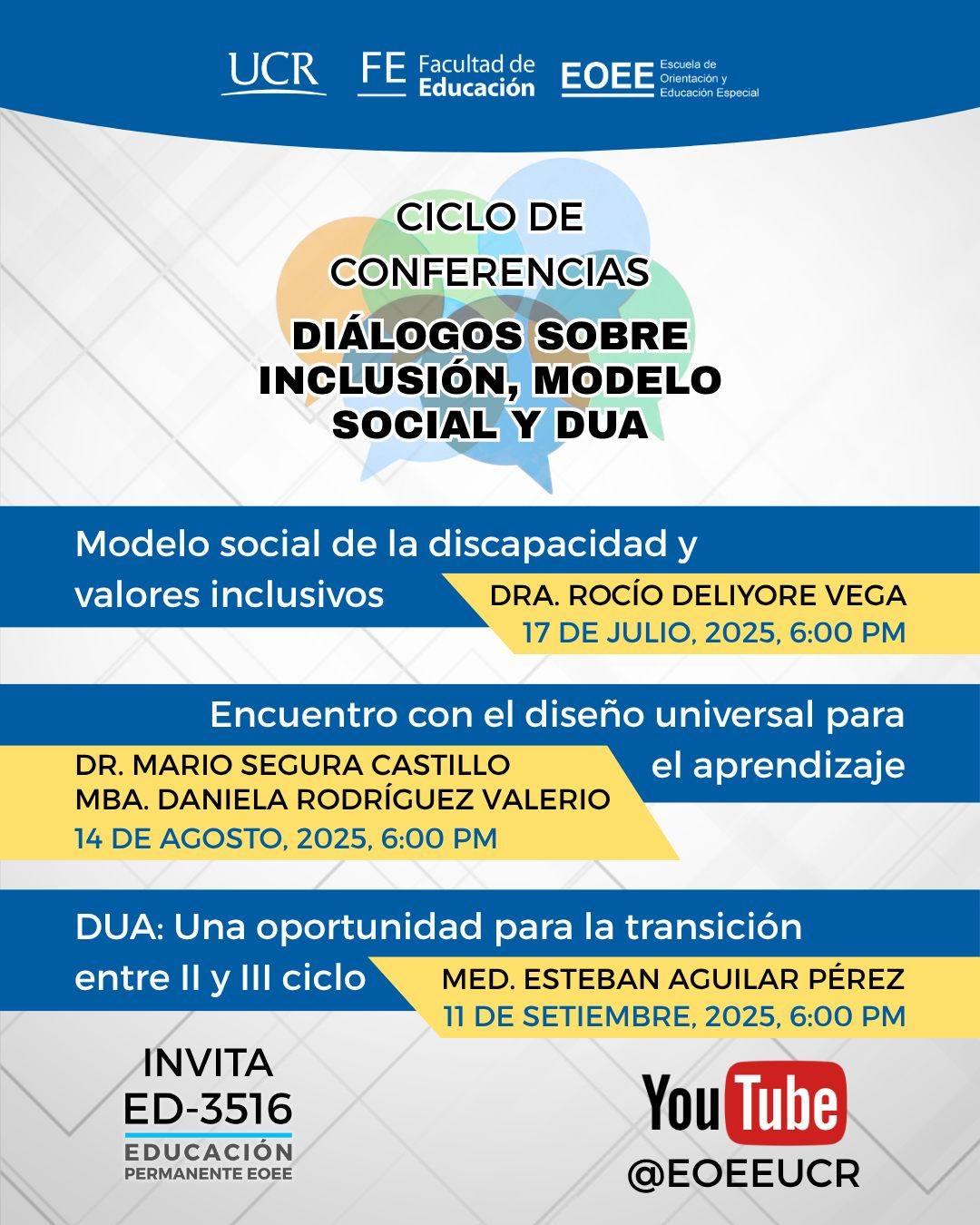 Ciclo de Conferencias: Diálogos sobre Inclusión, Modelo Social y DUA